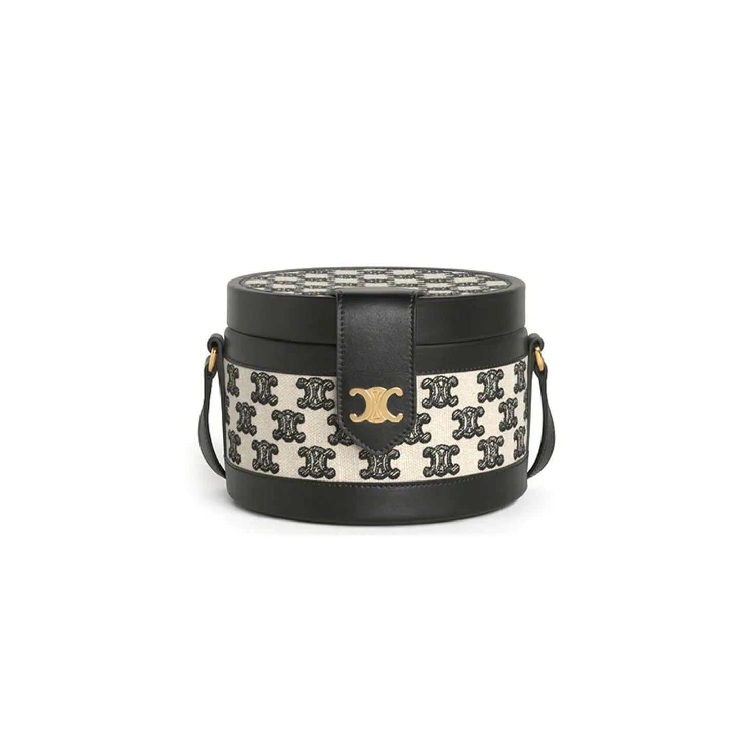 Ce**e shoulder bag tambour triomphe in fabric and cow leather 195192cs8.38no (17*17*12cm)