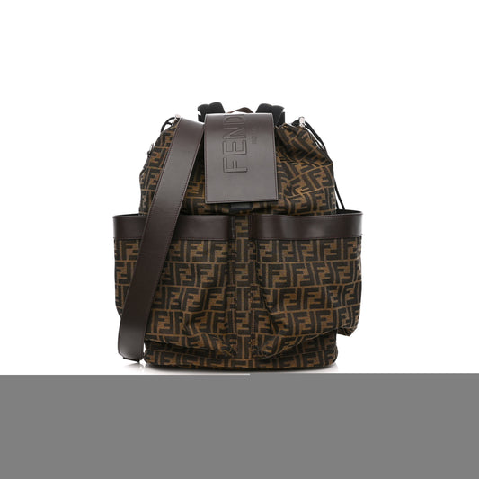F**di recycled fabric jacquard vitello astro ff 1974 large F**di strike backpack tobacco moro ebano (46*34*15cm)