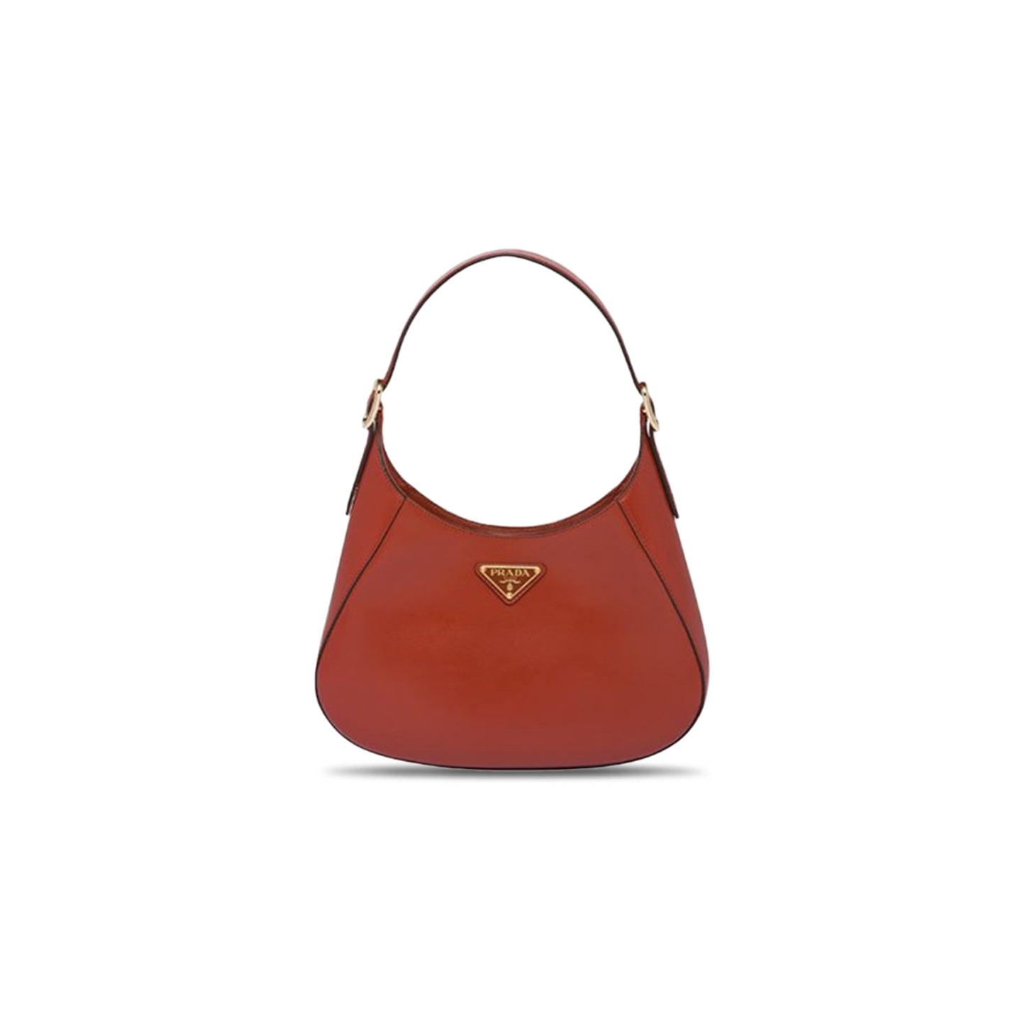 Pra*a leather shoulder bag with enameled metal triangle logo and metal hardware berry 1bc179 (26*19*5cm)