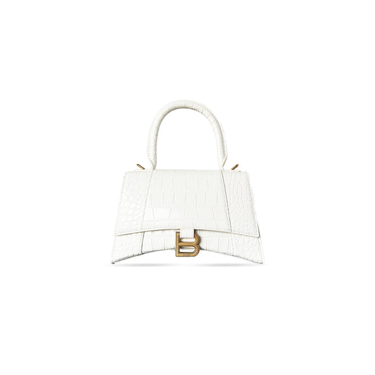 Ba1en*iaga women''s hourglass handbag small in white 5935461lv574000 (22.9*15*9.9cm)