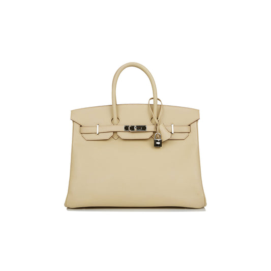 H**mes birkin 35 parchemin epsom palladium hardware (35cm)