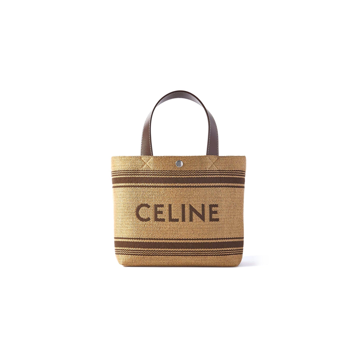 Ce**e cabas mini leather-trimmed logo-embroidered raffia tote bag 116992bzj.04lv (23*19*11cm)