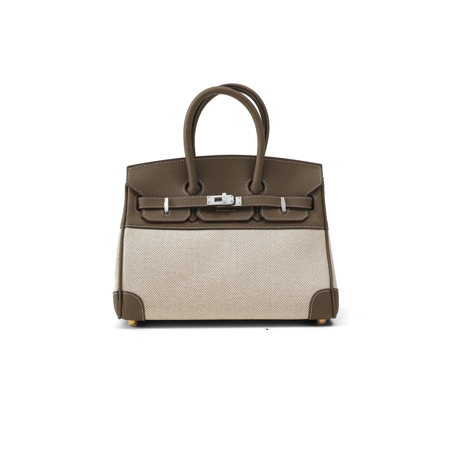 H**mes master birkin 30 elephant grey leather silver buckle bag 10078235 (30*22*15cm)