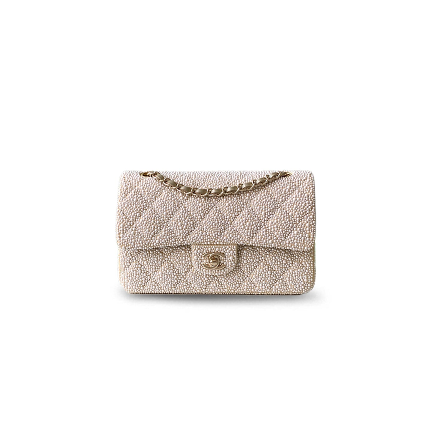 Ch*el pearl flap bag as1112 (25.5*15.5*6.5cm)