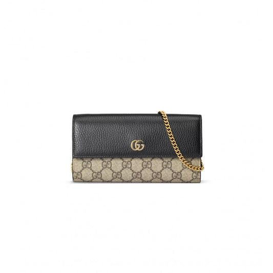 G*u*i gg marmont bi-color wallet on chain ‎546585 (19*10cm)