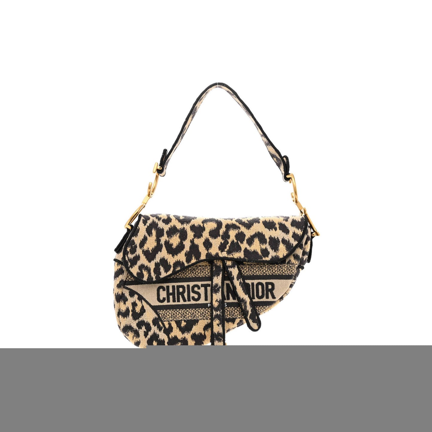 D*or canvas mizza embroidered saddle bag beige multicolor (25*20*6.4cm)