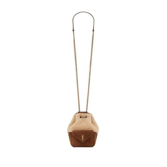 Y*L joe mini shearling & suede bucket bag 70163129xa79587 (19*13*13cm)