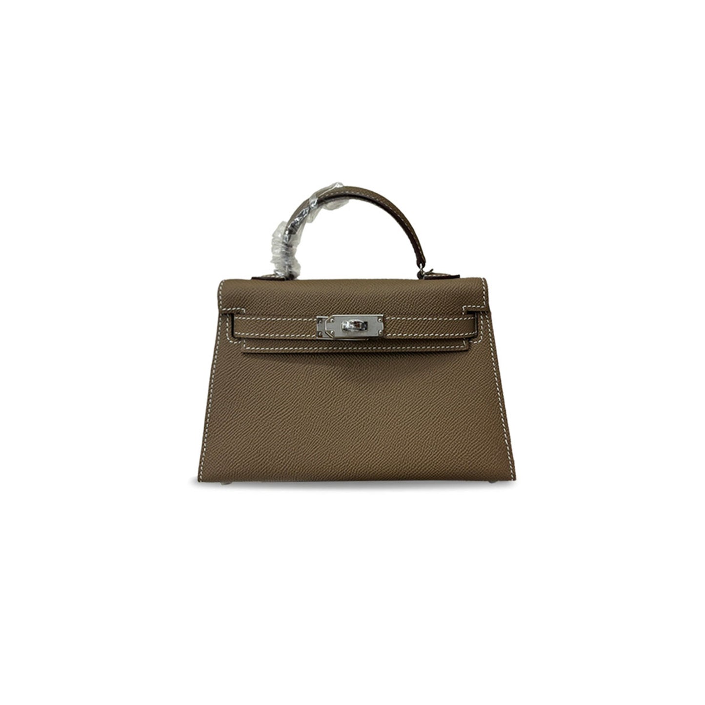 H**mes master mini kelly second generation epsom elephant gray silver buckle (19*12*5.5cm)