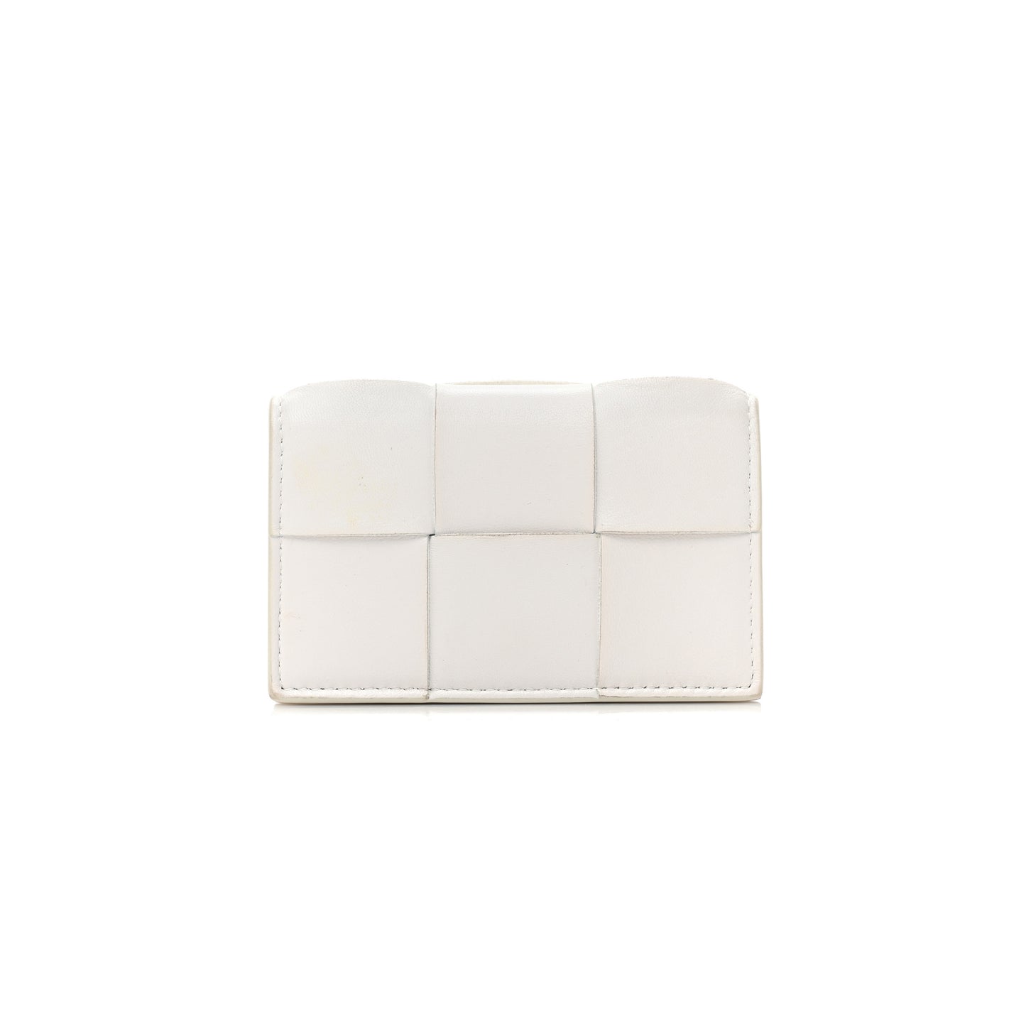 bo*te*ga Ve*ne*ta nappa maxi intrecciato card holder wallet white (12*8*3cm)