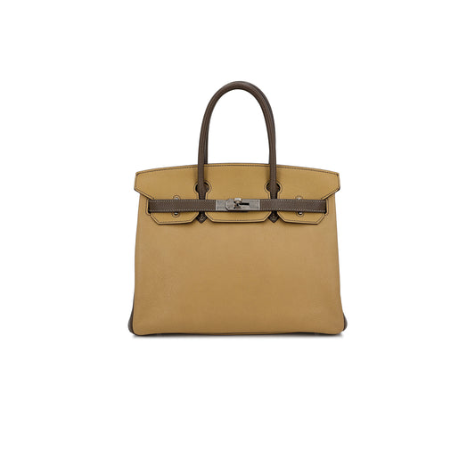 H**mes birkin 35 matte silver buckle bag 10073926 (35*25*18cm)
