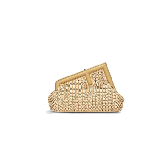 F**di first small - beige raffia macrame bag 8bp129al9af1eeb (23*18*9.5cm)