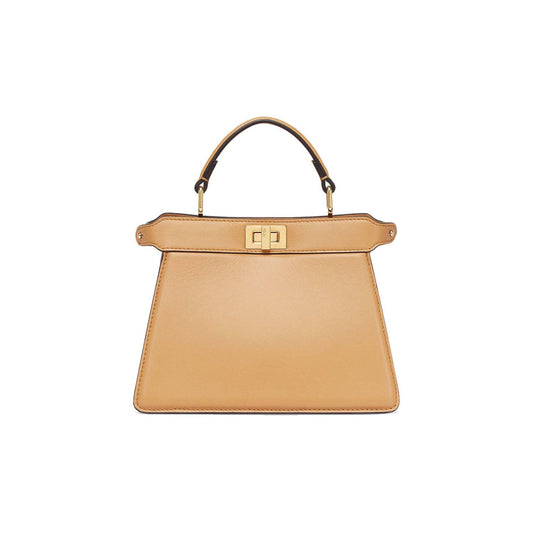 F**di peekaboo iseeu petite - beige padded nappa leather bag 8bn335abvef15kr (20*15.5*11cm)