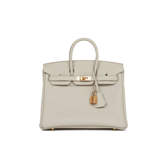 H**mes birkin 25 gris perle togo gold hardware handmade (25*19*12cm)