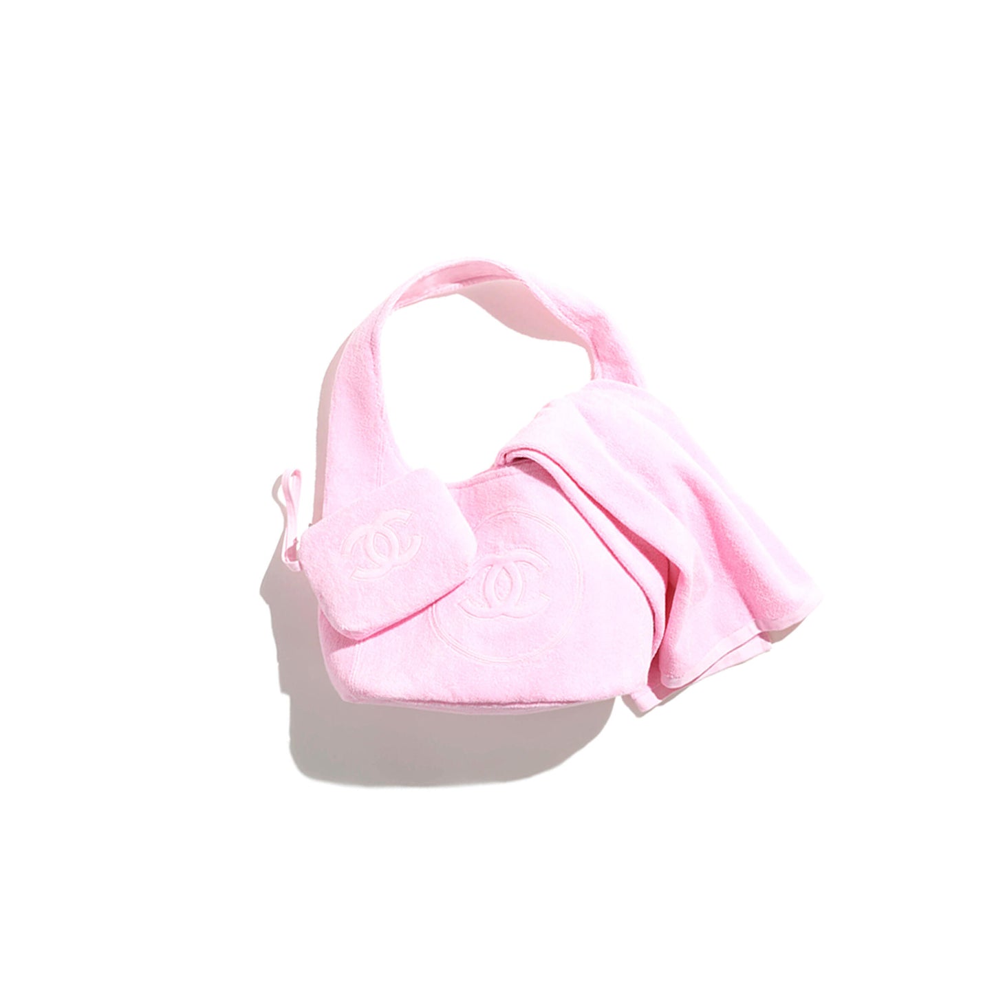 Ch**el coco beach 2025 collection beachwear set cotton pink aaa938 b20128 (58*38*20cm)