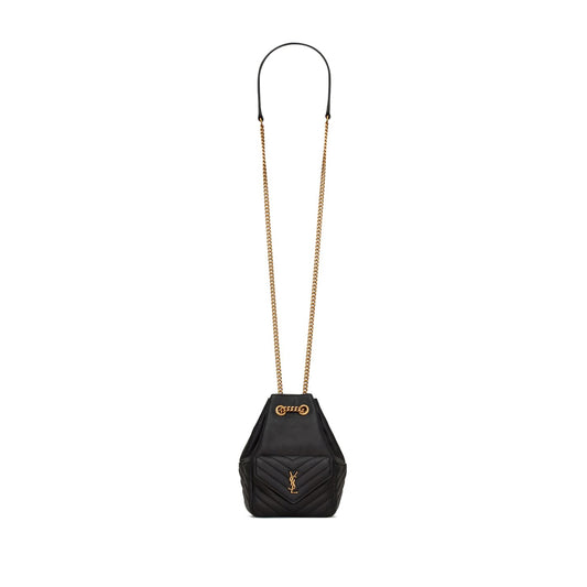 Y*L joe mini black quilted monogram bucket bag 7607451el071000 (19*13*13cm)