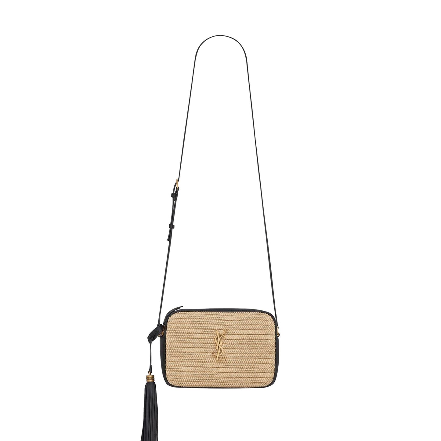 Y*L lou camera bag in raffia and smooth leather 6125429obew7070 (23*16*6cm)