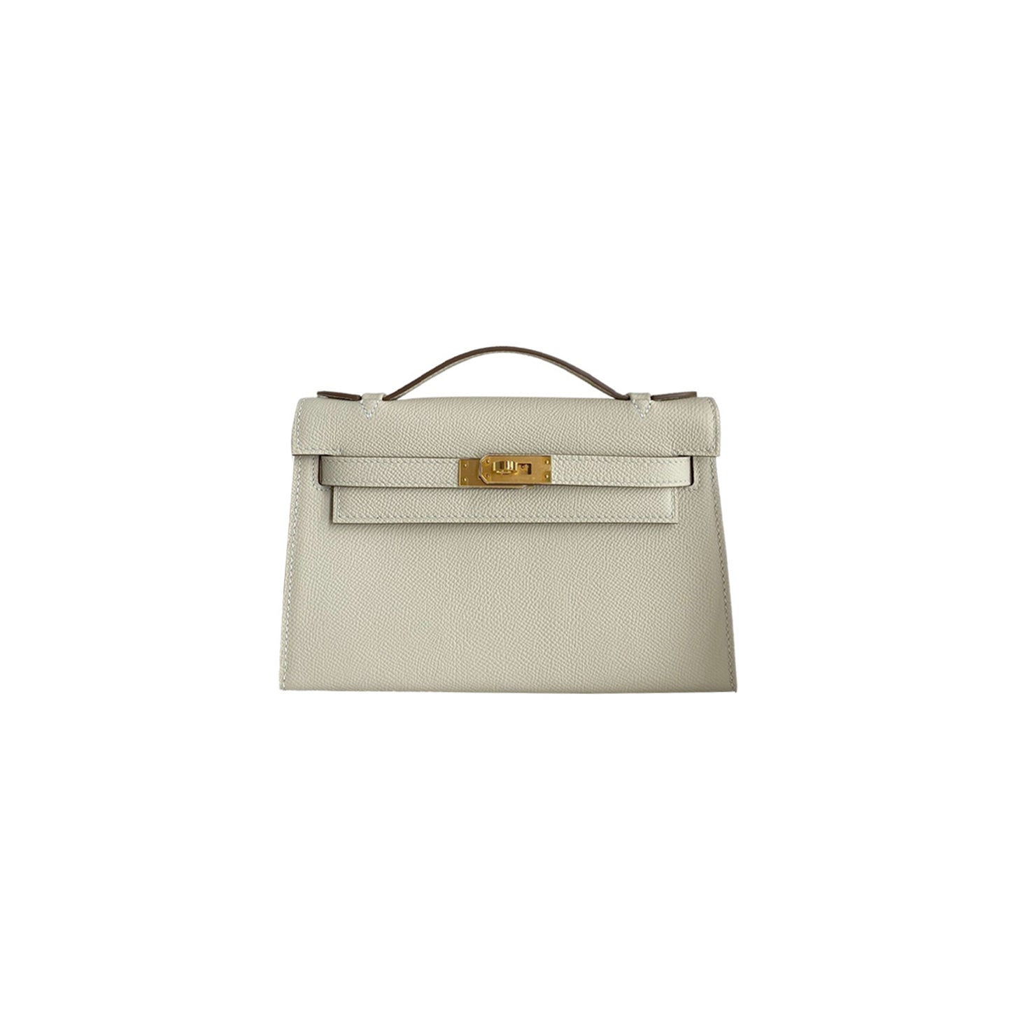 H**mes kelly pochette bag in craie epsom 22 (22*14*7cm)