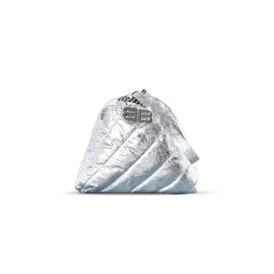 Ba*len*cia*ga women''s crush tote bag small in silver 7429422aaya3661 (25.9*23.8*9.9cm)