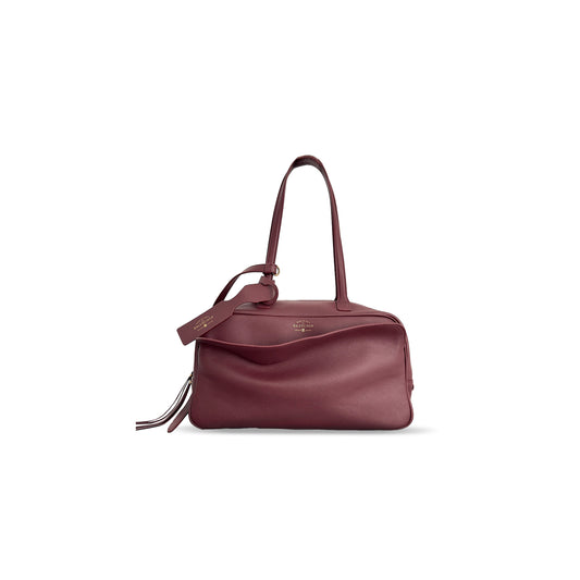 Ba*len*cia*ga women''s carrie bowling bag medium in wine red 8264252abnq3000 (35.8*18.7*16.5cm)