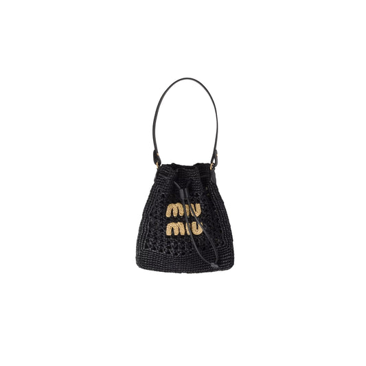 M1v M1v bucket bag in raffia-effect yarn 5nd016 (23*20cm)