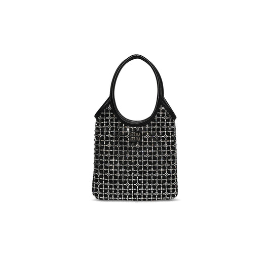 M1v M1v starlight rhinestone-embellished satin top-handle bag 5ba281 (24*20cm)