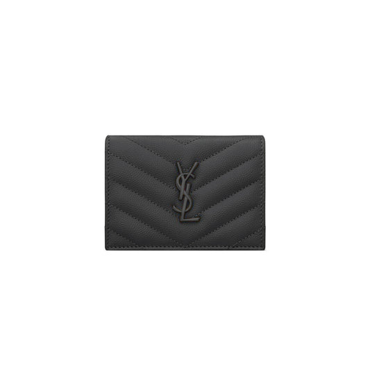 Y*L cassandre matelassÉ flap card case in grain de poudre leather 668290400578 (11*8.5*3cm)