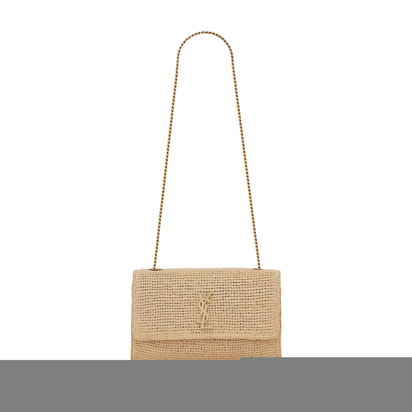 Y*L kate medium chain bag in raffia and smooth leather 698637gaaa92069 (28.5*20*6cm)