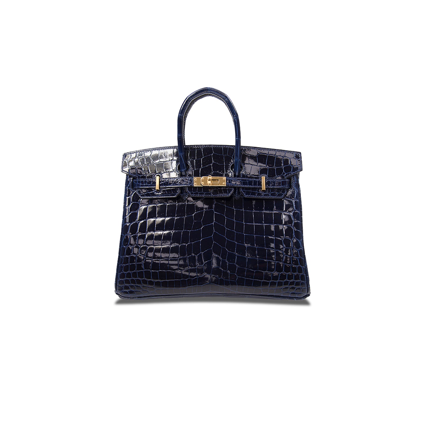 H**mes master birkin 25 crocodile leather sapphire blue gold buckle handbag bk2573scrocogpn (25*20*13cm)