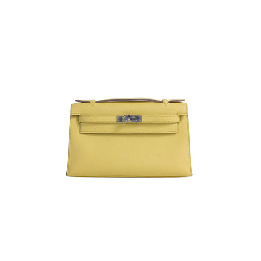 H**mes kelly pochette jaune espom leather (22*14*7cm)