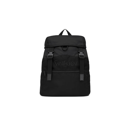 y*l sa**t lau*nt backpack in econyl® and vegetable-tanned leather 756285F**eo1000 (45*44*24cm)