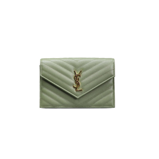 Y*L cassandre envelope chain wallet in grain de poudre leather 393953300569 (19*12.5*3.5cm)