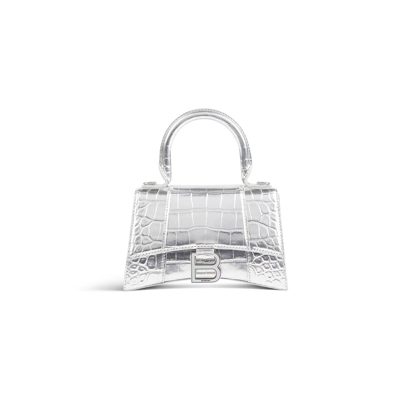 Ba1en*iaga women''s hourglass handbag xs in silver 5928331s4cy8110 (18.8*13*7.9cm)