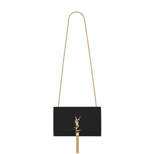 Y*L kate medium chain bag with tassel in grain de poudre embossed leather 354119bow0j1000 (24*14.5*5.5cm)