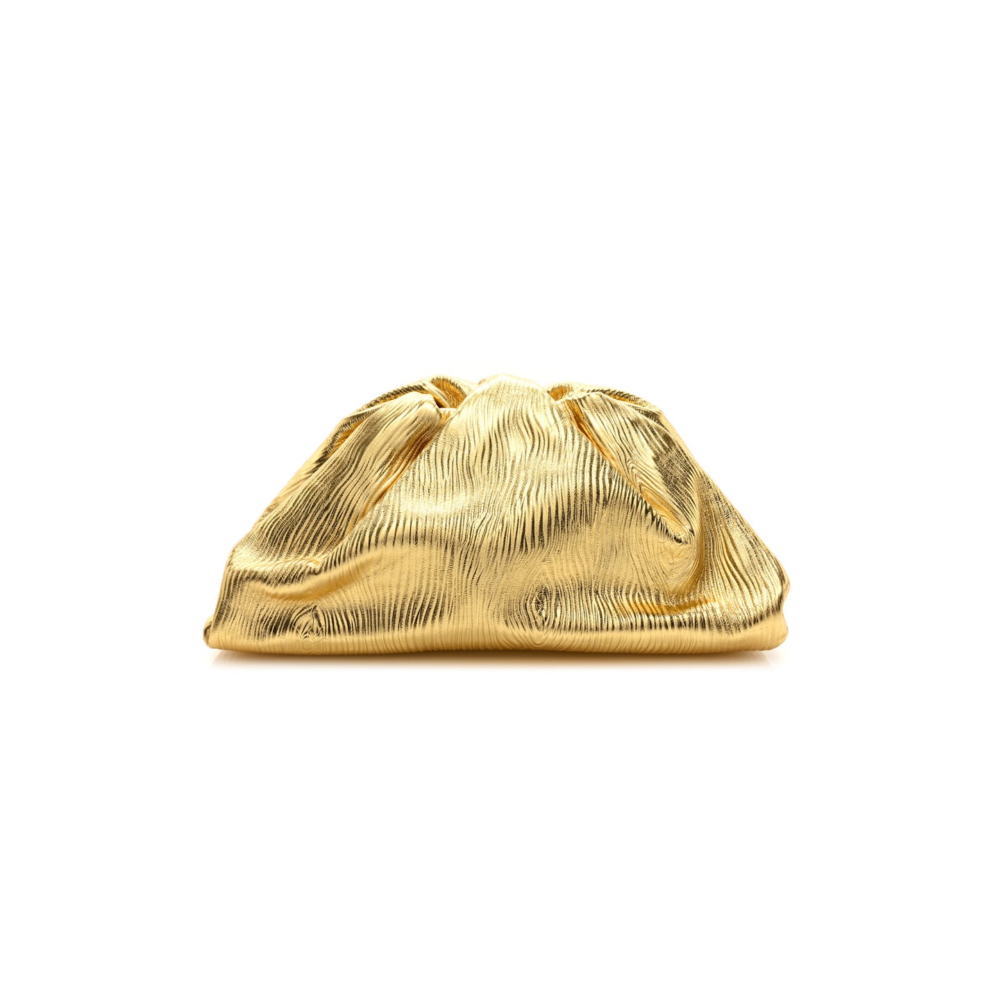 bo*te*ga Ve*ne*ta metallic bark calfskin embossed the pouch oversized clutch oro (37*21*13cm)