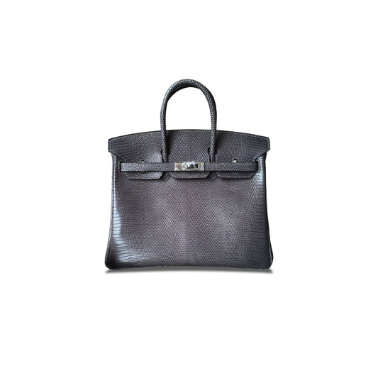 H**mes master birkin 25 lizard pewter grey gold buckle h028352ca17 (25*20*13cm)