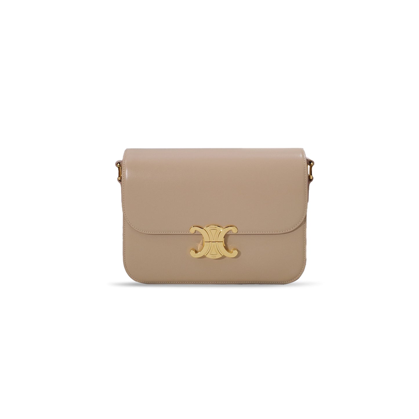 CELIN MEDIUM TEEN TRIOMPHE BAG IN BOX LEATHER AND SHEEPSKIN 187363BF4.07DC (22.5*16.5*7.5cm)