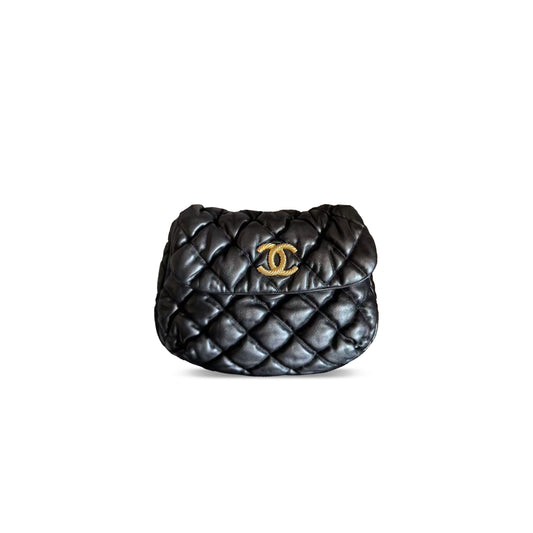 Ch*el bubble small quilted lambskin flap bag 130069 (23*14.5*6cm)
