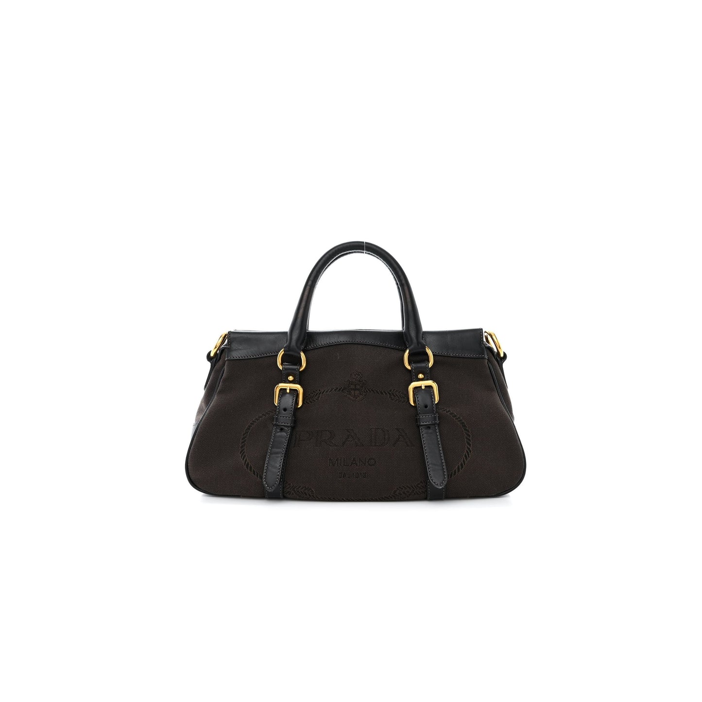 Pra*a jacquard logo tote corda bruciato (34*17*11cm)