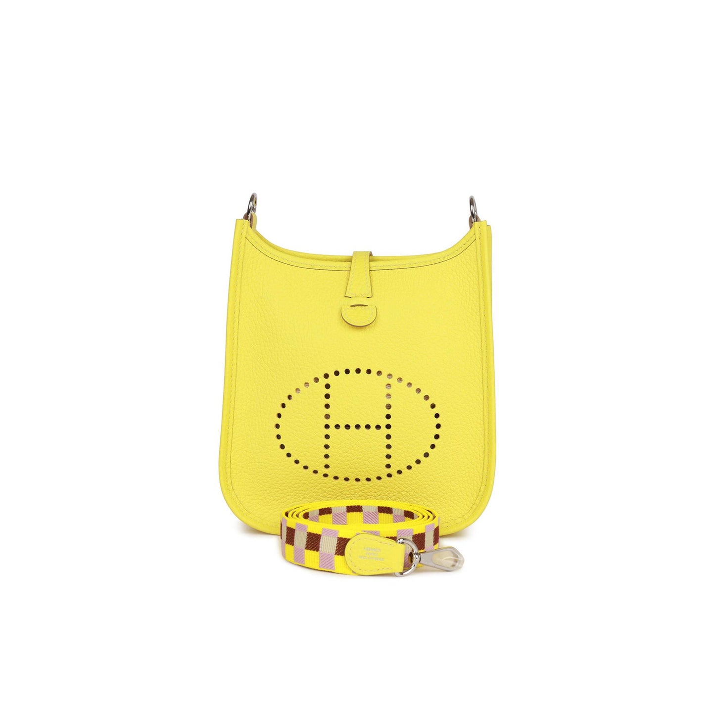 H**mes evelyne tpm lime clemence palladium hardware (17cm)