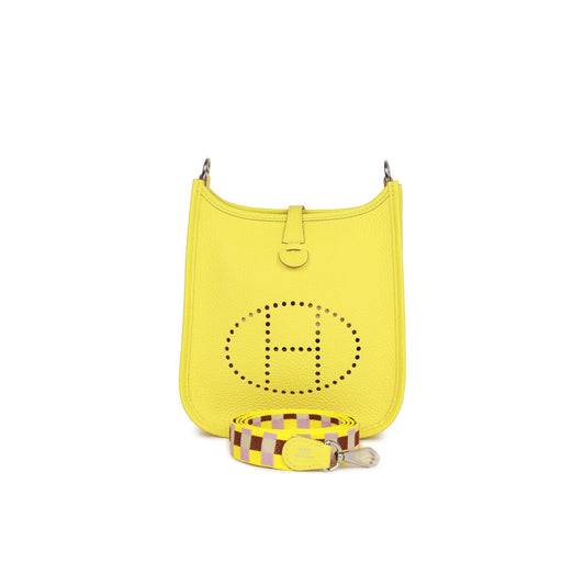 H**mes evelyne tpm lime clemence palladium hardware (17cm)