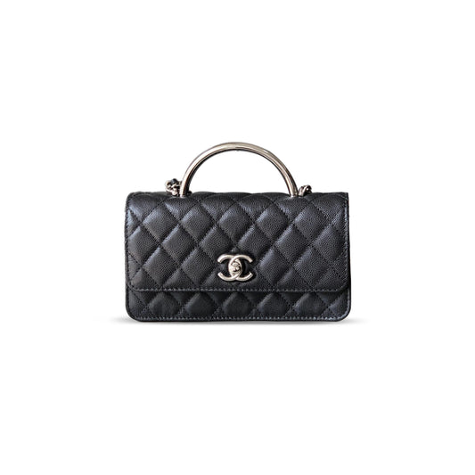 Ch*el mini wallet on chain flap 372912 (18.5*11*6cm)