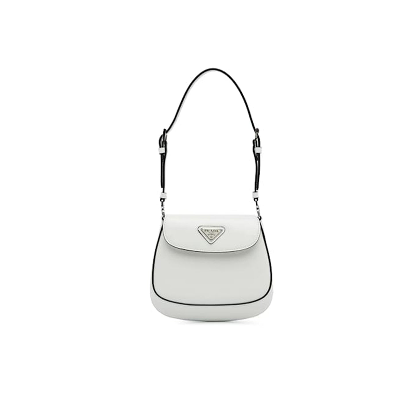 Pra*a white Pra*a mini spazzolato cleo crossbody bag 1bh188 (17*14.5*3cm)