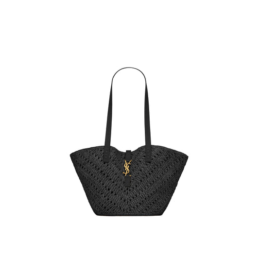 Y*L panier small in raffia and vegetable-tanned leather 751240gaadp1000 (38*21*20cm)
