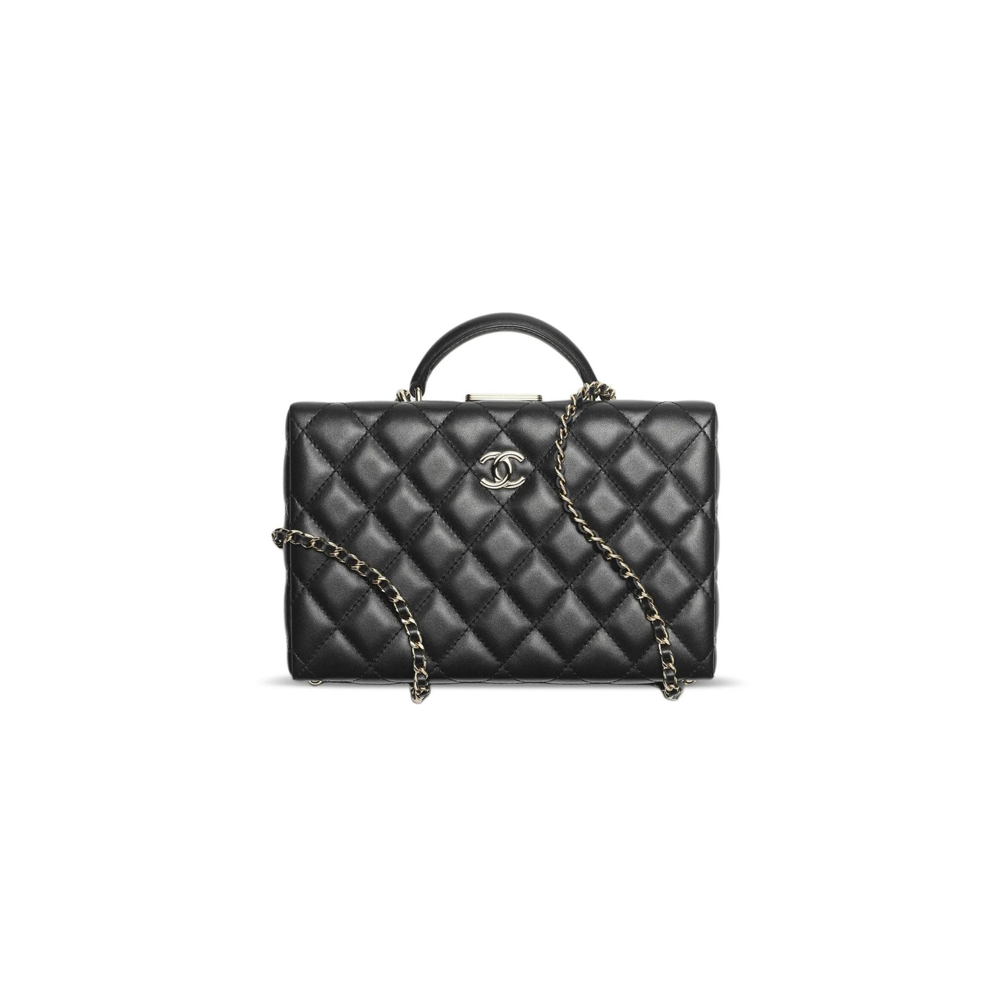 Ch**el master 24k lambskin quilted box bag as5168 (22*15*7.5cm)