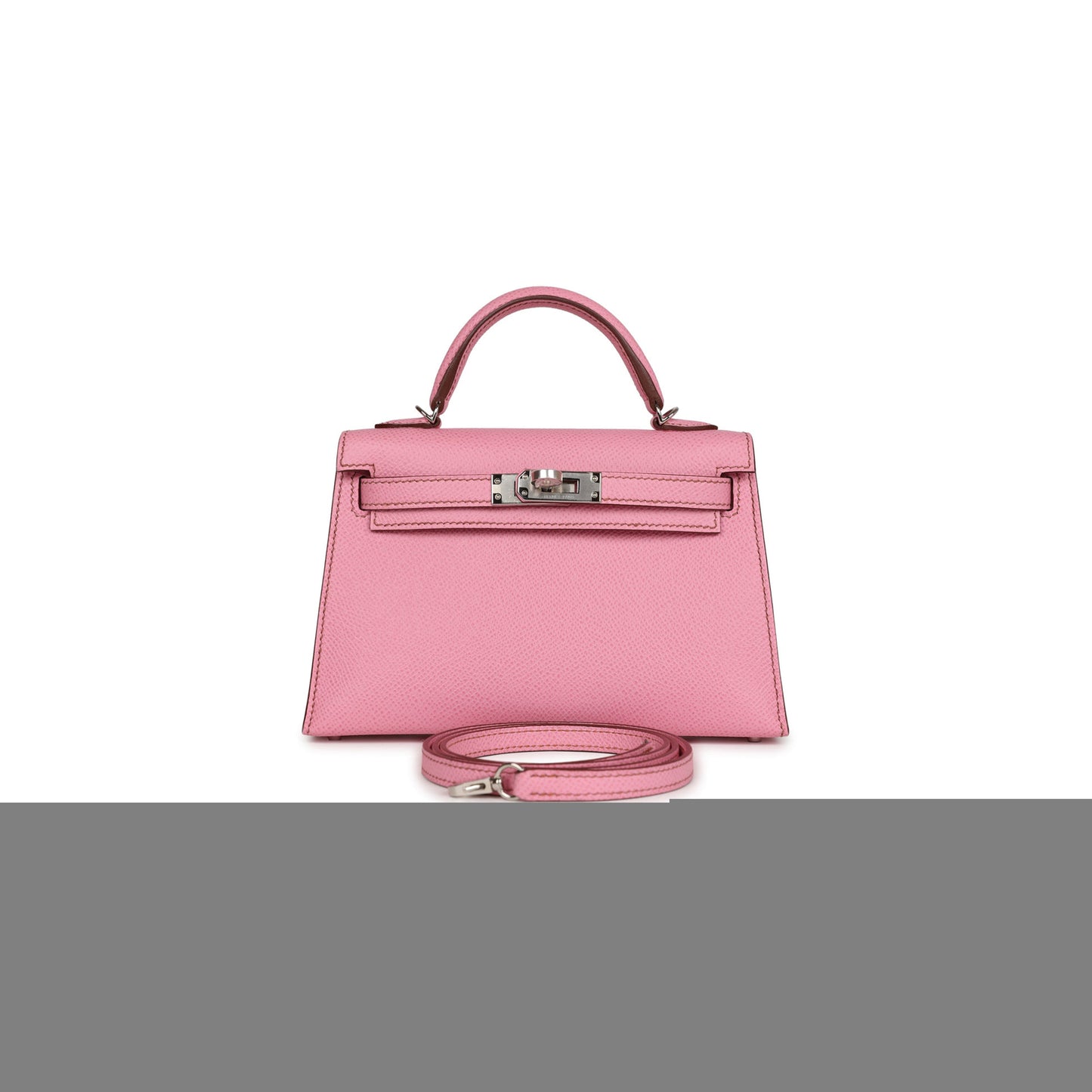 H**mes mini kelly ii bubblegum with palladium hardware (19*12*5.5cm)