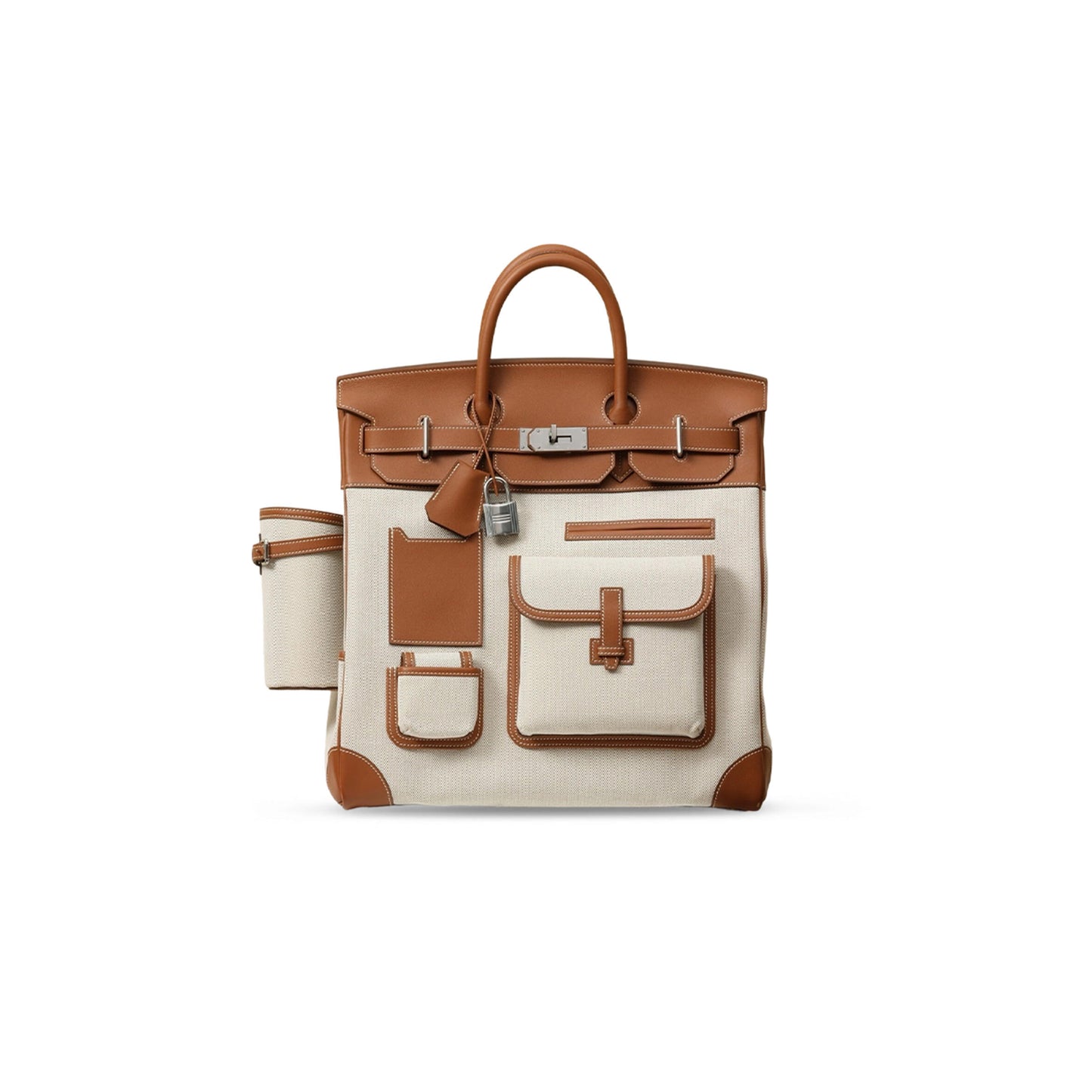 H**mes MASTER BIRKIN HAC CARGO 40 CM TOILE CANVAS AND CALFSKIN LEATHER (40*40*23cm)