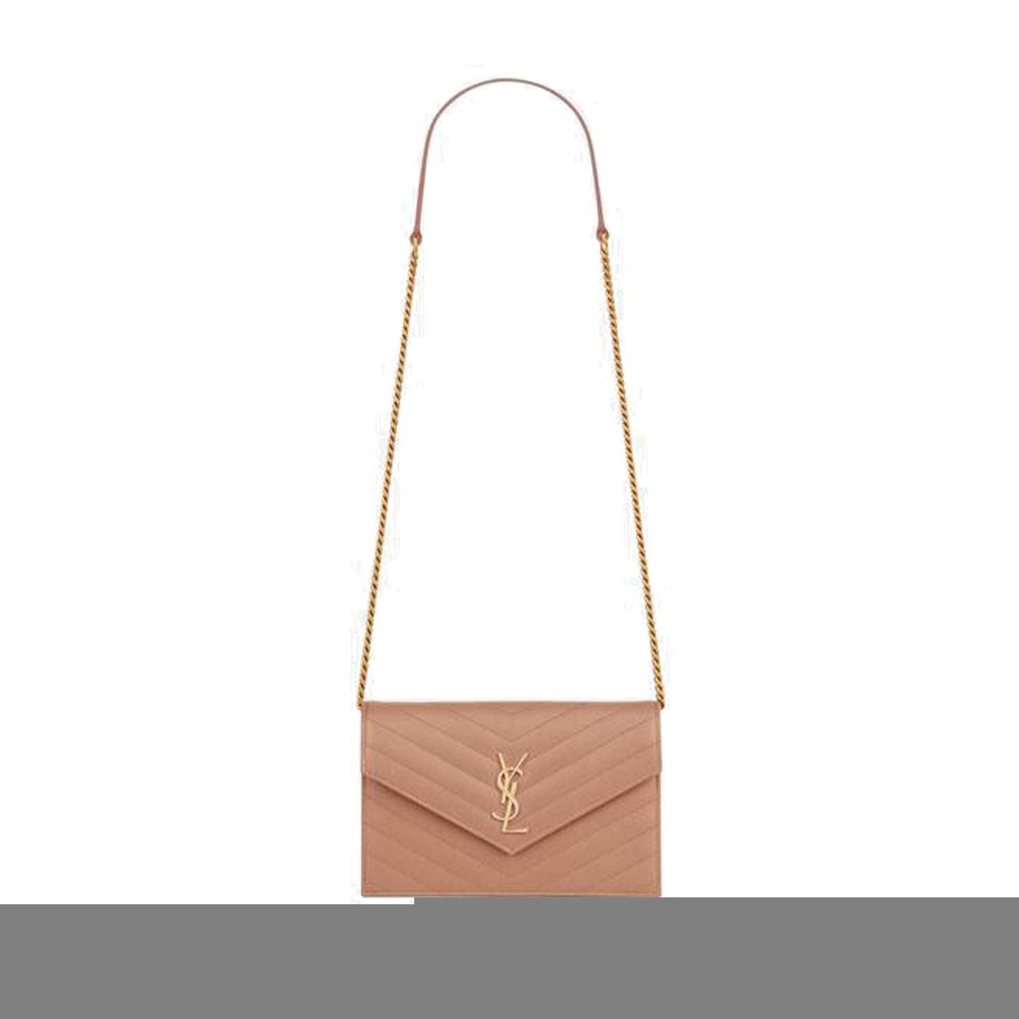 Y*L cassandre matelassÉ envelope chain wallet in grain de poudre embossed leather 695108bow019830 (19*12.5*3.5cm)