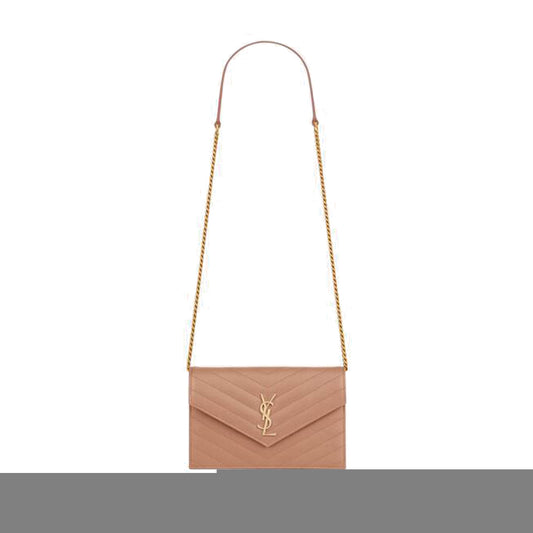 Y*L cassandre matelassÉ envelope chain wallet in grain de poudre embossed leather 695108bow019830 (19*12.5*3.5cm)