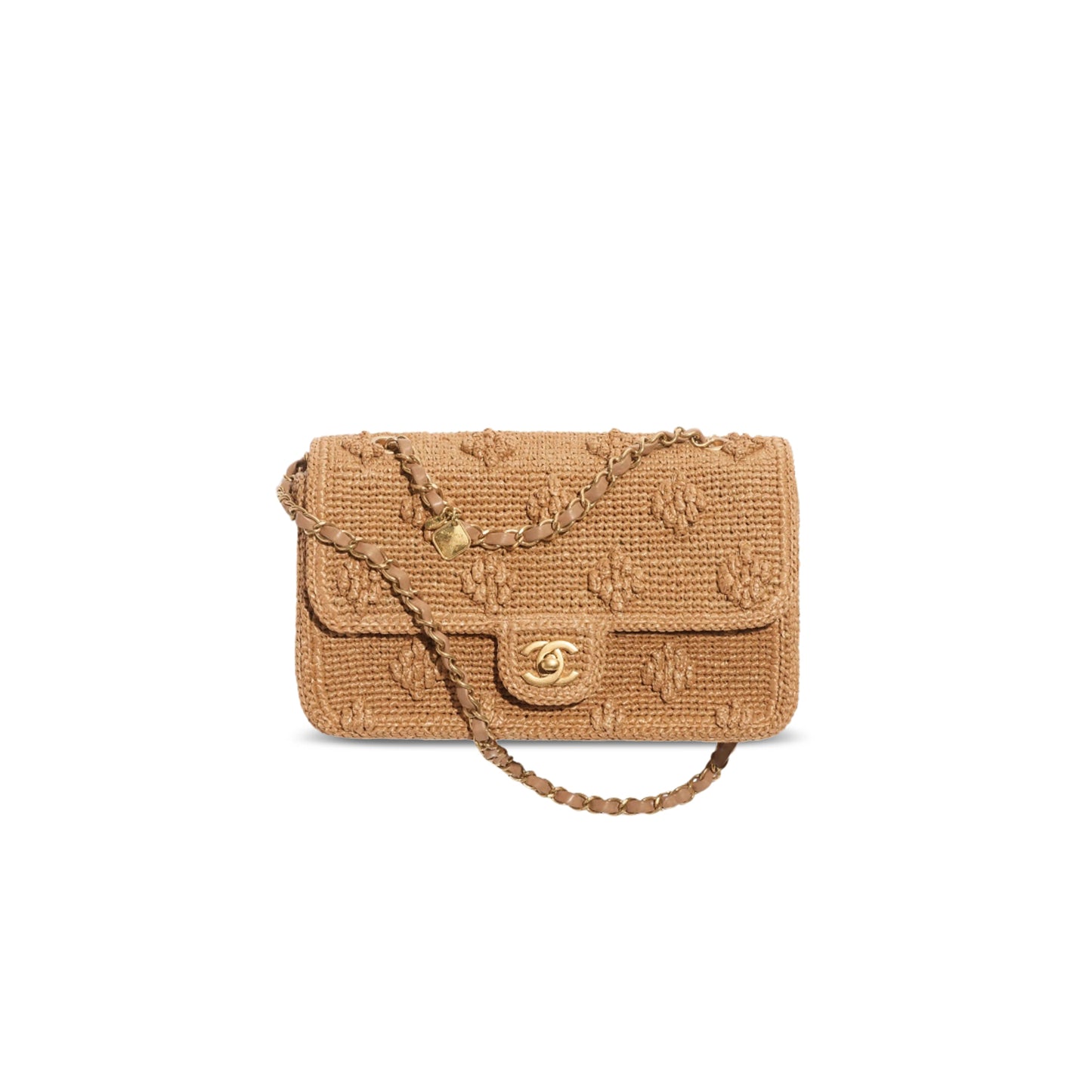 Ch**el master 24p medium flap bag raffia as4529 (25*15.5*6cm)