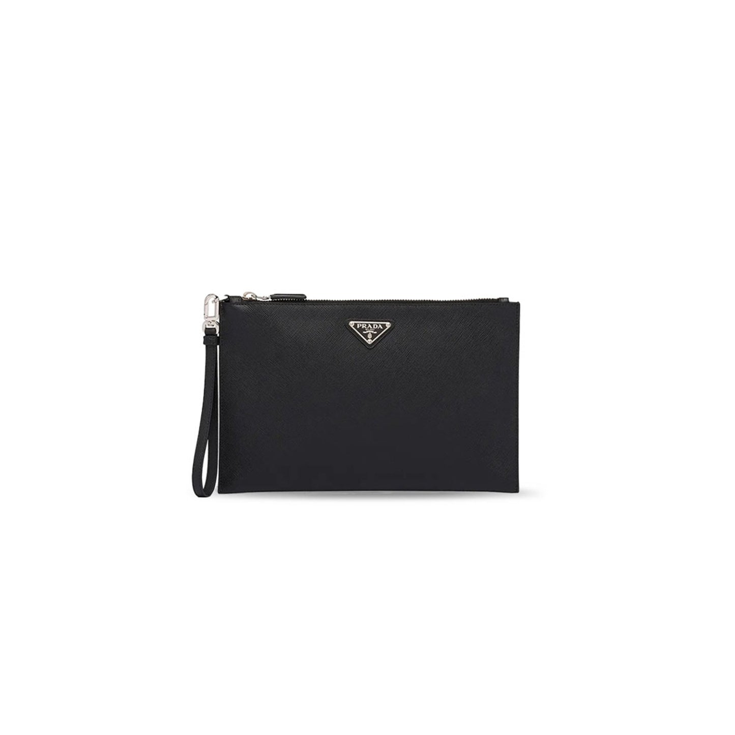Pra*a logo plaque clutch black 2vf024 (28*18*3cm)